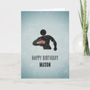 Rugby Player - Sports Thmed Masculine Birthday Kaart
