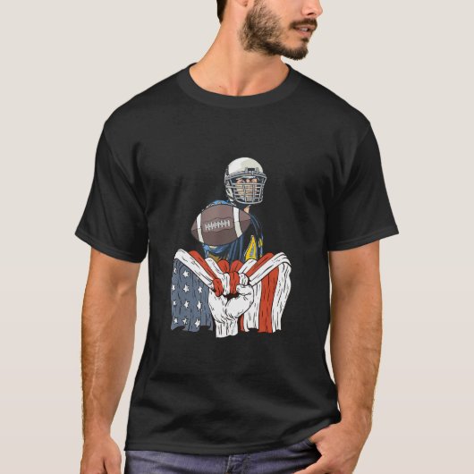 Rugby Player with American Flag T-shirt (Voorkant)