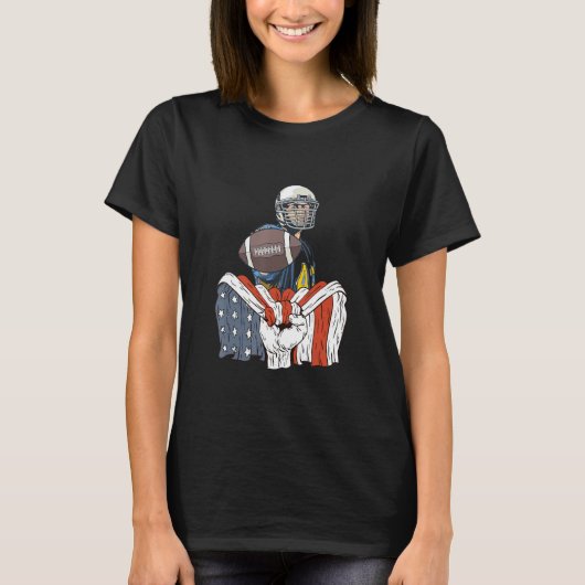 Rugby Player with American Flag T-shirt (Voorkant)