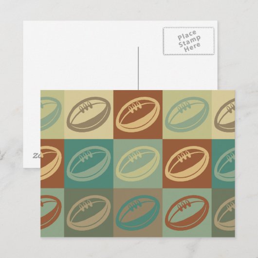 Rugby Pop Art Briefkaart (Voorkant / Achterkant)