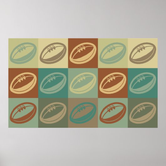 Rugby Pop Art Poster (Voorkant)