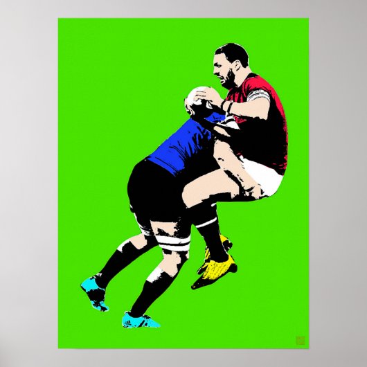 Rugby Pop Art - Rugby-schilderijen afdrukken Poster (Voorkant)