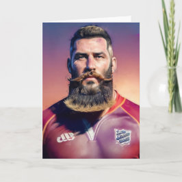 Rugby Portrait - Rugby Wenskaart Feestdagen Kaart