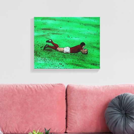 Rugby probeert te schilderen canvas afdruk (Insitu (Woonkamer))