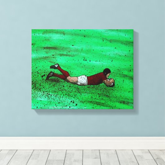 Rugby probeert te schilderen canvas afdruk (Insitu (Houten vloer))