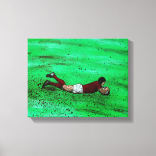 Rugby probeert te schilderen canvas afdruk