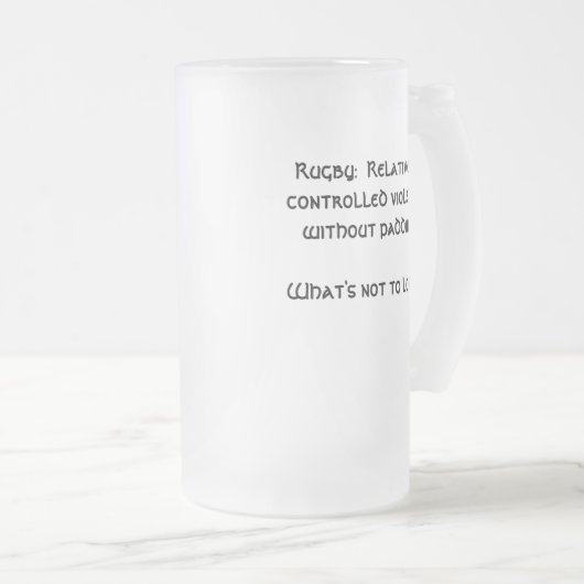Rugby:  Relatief gecontroleerd geweld zonder ... Matglas Bierpul (Voorkant rechts)