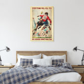 Rugby Retro Alles zal je Canvas Poster doden (Insitu (Slaapkamer))