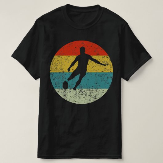 RUGBY retro silhouette 70s T-shirt (Design voorkant)
