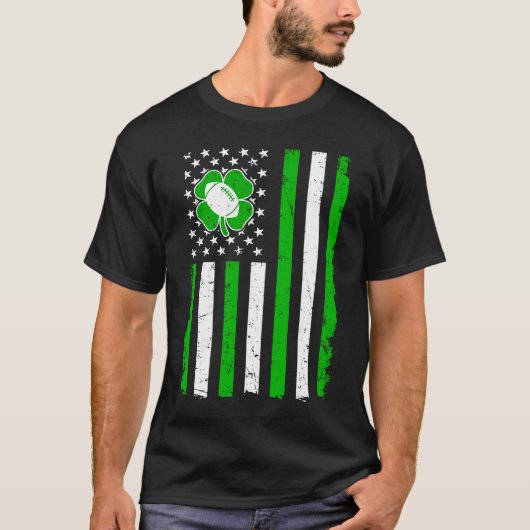 Rugby Retro St Patricks Day Irish Sport American F T-shirt (Voorkant)