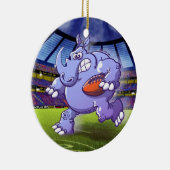 Rugby Rhinoceros Keramisch Ornament (Rechts)
