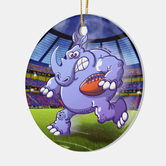 Rugby Rhinoceros Keramisch Ornament (Links)