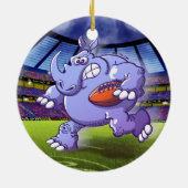 Rugby Rhinoceros Keramisch Ornament (Achterkant)