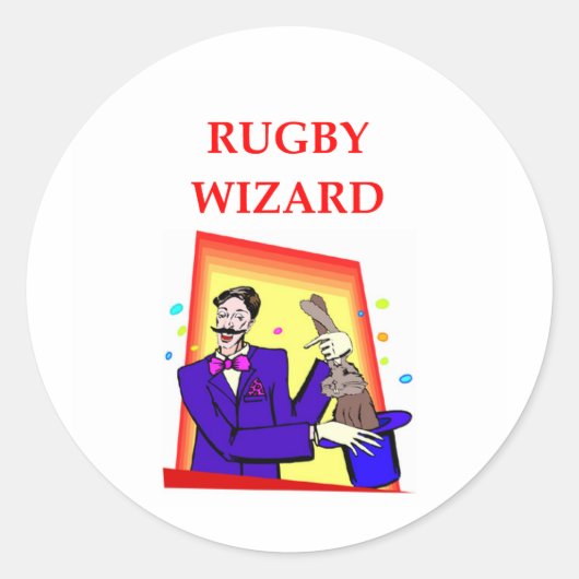 rugby ronde sticker (Voorkant)