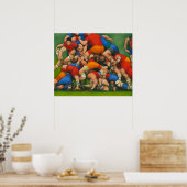Rugby Ruck - Kunst op canvas afdrukken Poster (Keuken)