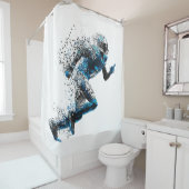 Rugby, rugbyligging, rugbyleven, rugbyspeler douchegordijn (In situ)