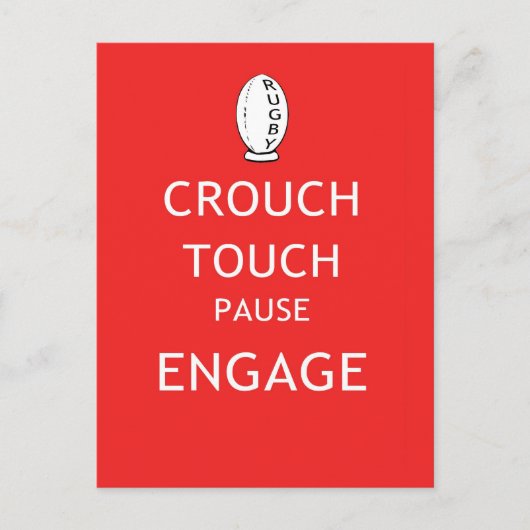 Rugby scrum instructies (oud) briefkaart (Voorkant)