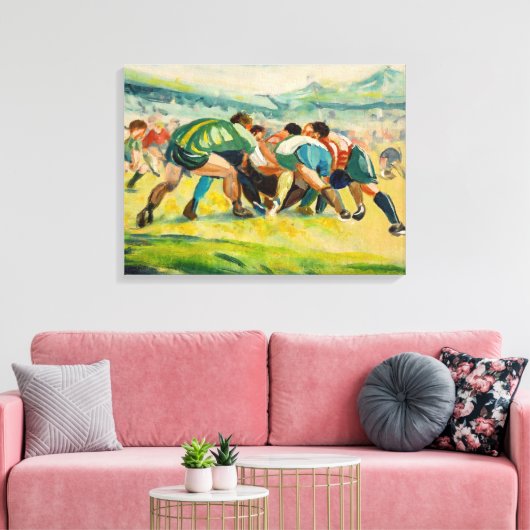 Rugby Scrum Schilderen - Canvas Art Print (Insitu (Woonkamer))
