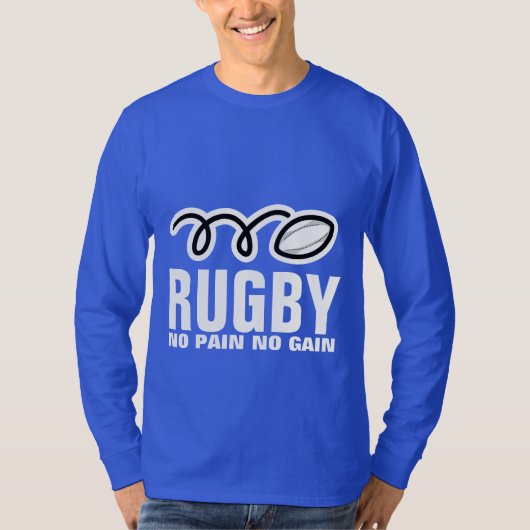 Rugby shirt met lange mouwen | no pain no gain (Voorkant)