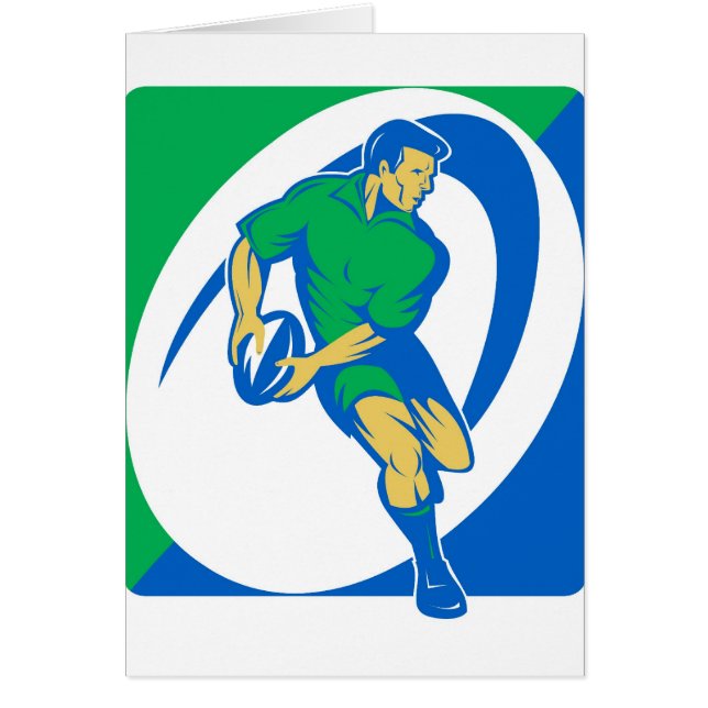 Rugby-speler die draait en draait (Voorkant)