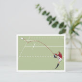 Rugby-speler die een bal in aanraking schopt, met  briefkaart (Staand voorkant)