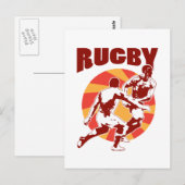 Rugby-speler die retro-stijl aanpakt briefkaart (Voorkant / Achterkant)