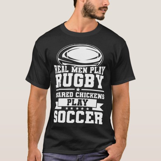 Rugby Speler Echte Mannen Spelen Rugby T-shirt (Voorkant)