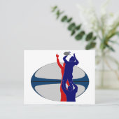 Rugby speler lineout gooien bal frankrijk briefkaart (Staand voorkant)