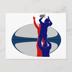 Rugby speler lineout gooien bal frankrijk briefkaart