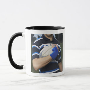 Rugby-speler met bal mok