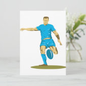 Rugby speler schoppen bal atletische sporten kaart (Staand voorkant)