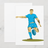 Rugby speler schoppen bal atletische sporten kaart (Voorkant / Achterkant)