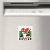 Rugby speler scoren probeer wales vlag magneet (Insitu (Vaatwasser))