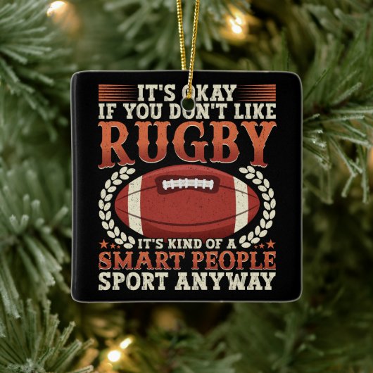 Rugby speler soort van een slimme mensen sport gra keramisch ornament (Boom)