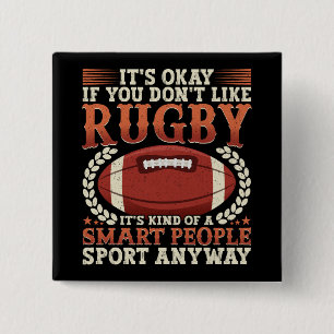 Rugby speler soort van een slimme mensen sport gra vierkante button 5,1 cm