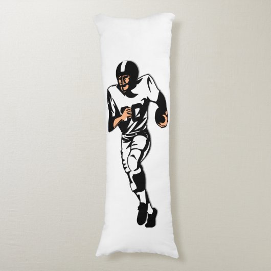 Rugby speler teruglopend lichaamskussen (Voorkant Verticaal)