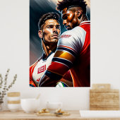 Rugby-spelers Art Poster (Keuken)