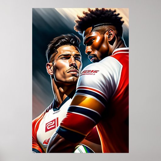 Rugby-spelers Art Poster (Voorkant)