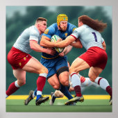 Rugby Spelers Art Print (Voorkant)