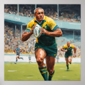 Rugby Spelers Art Print (Voorkant)