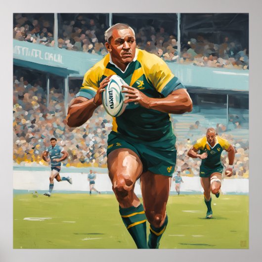 Rugby Spelers Art Print (Voorkant)