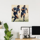 Rugby Spelers Art Print (Thuiskantoor)