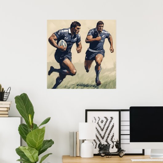 Rugby Spelers Art Print (Thuiskantoor)