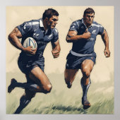 Rugby Spelers Art Print (Voorkant)