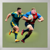 Rugby Spelers Art Print (Voorkant)