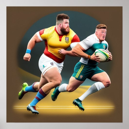 Rugby Spelers Art Print (Voorkant)