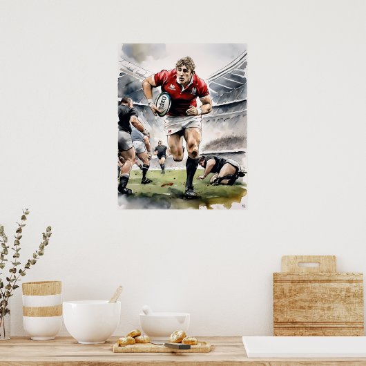 Rugby Spelers Art Print (Keuken)