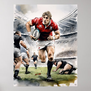 Rugby Spelers Art Print