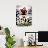 Rugby Spelers Art Print (Thuiskantoor)