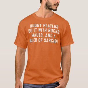 Rugby spelers doen het met rucks maaltijden en een t-shirt